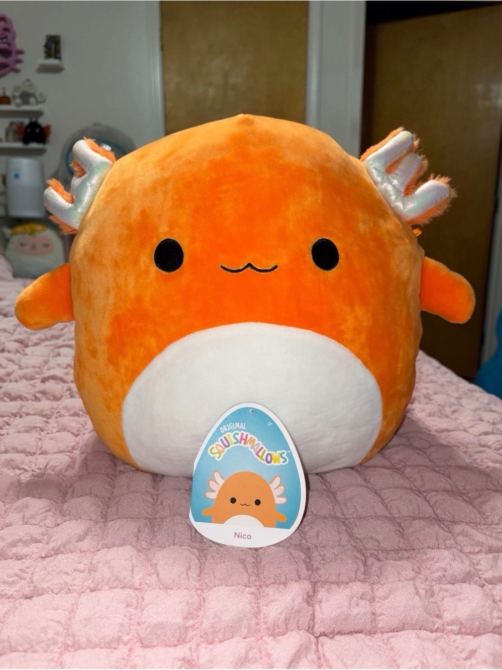 Squishmallows Orange and White Axolotl Plush - Nico